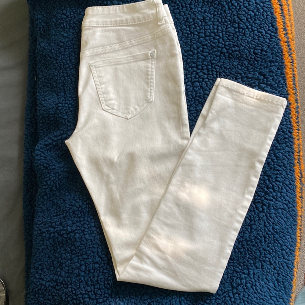 BLUEasphalt white perfect denim leggings, size L